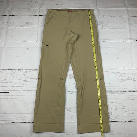 The North Face womens M beige cargo convertible roll up outdoor hiking pants - Picture 7 of 8
